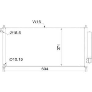 Condenseur Climatisation Aluminium Avec Déshydrateur Honda Civic (Fk) 2012 Jusqu'à la phase suivante - Pièces auto Maroc