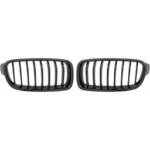 Grille De Calandre Brillant Noir 8 Nervures Bmw 3-Reihe Lim/Tour.(F1931) 2011 à 2015 - Pièces auto Maroc