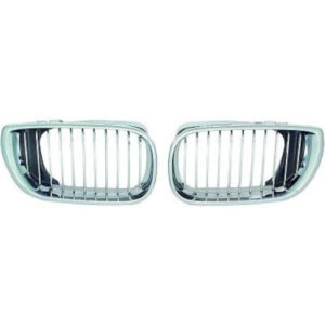 Grille De Calandre Chrome Chrome/Noir Droit / Gauche Bmw 3-Reihe (E46) Lim./Touring 2001 à 2005 - Pièces auto Maroc