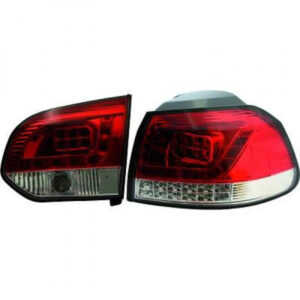 Kit De Feux Arrières Version Led Blanc/Rouge Volkswagen Golf 6 De 2008 À 2012 - Pièces auto Maroc