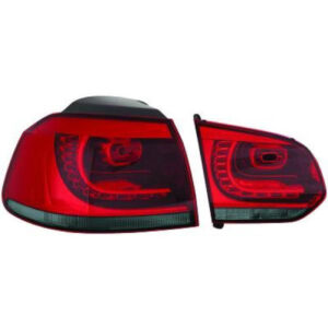 Kit De Feux Arrières Version Led Gris Fumée Volkswagen Golf 6 De 2008 À 2012 - Pièces auto Maroc