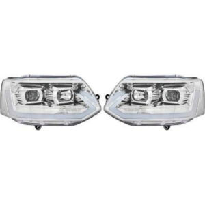 Kit De Projecteurs Principaux Pour Circulation À Droit H7/ H1 Chrome Volkswagen T5 Multivan/Caravelle 2009 à 2015 - Pièces auto Maroc