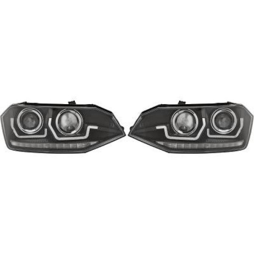 Kit De Projecteurs Principaux Pour Circulation À Droit H7 Noir Volkswagen Polo 2005 Trg. 2017 Jusqu'à la phase suivante - Pièces auto Maroc
