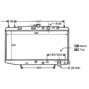 Radiateur Refroidissement Du Moteur 325 X 587 Pour Boite Manuelle De 1987 À 1991 - Pièces auto Maroc