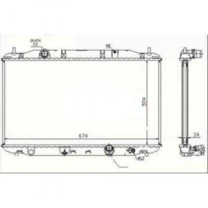 Radiateur Refroidissement Du Moteur 375 X 671 X 27 De 2005 Jusqu'à la phase suivante - Pièces auto Maroc