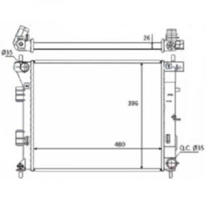 Radiateur Refroidissement Du Moteur 480 X 395 De 2012 Jusqu'à la phase suivante - Pièces auto Maroc