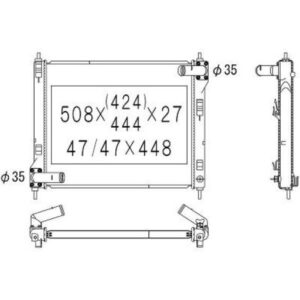 Radiateur Refroidissement Du Moteur 507 X 425 X 27 - Pièces auto Maroc