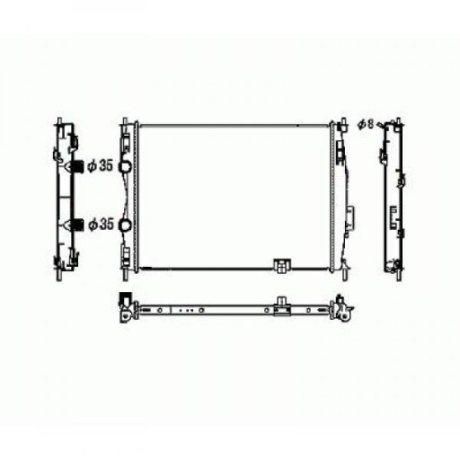 Radiateur Refroidissement Du Moteur 590 X 456 X 27 De 2007 Jusqu'à la phase suivante - Pièces auto Maroc