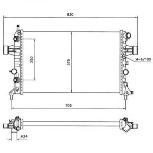Radiateur Refroidissement Du Moteur 600 X 368 X 34 Pour Boite Auto De 1998 Jusqu'à la phase suivante - Pièces auto Maroc
