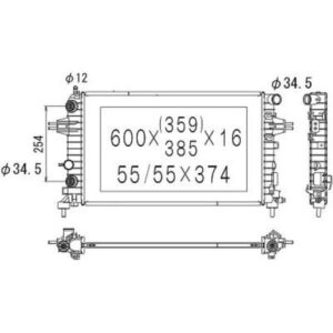Radiateur Refroidissement Du Moteur 600 X 370 X 14 - Pièces auto Maroc