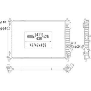 Radiateur Refroidissement Du Moteur 600 X 410 X 25 - Pièces auto Maroc