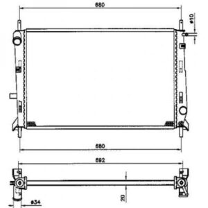Radiateur Refroidissement Du Moteur 620 X 407 X 20 De 1993 À 2000 - Pièces auto Maroc
