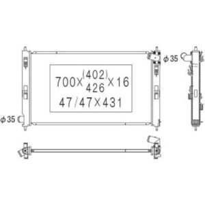 Radiateur Refroidissement Du Moteur 700 X 410 X 16 - Pièces auto Maroc