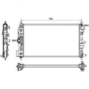 Radiateur Refroidissement Du Moteur Hauteur [Mm]: 680 De 2009 Jusqu'à la phase suivante - Pièces auto Maroc