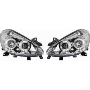 Set De Deux Phares Principaux H1/H1 Chrome Renault Clio 3 De 2005 À 2009 - Pièces auto Maroc