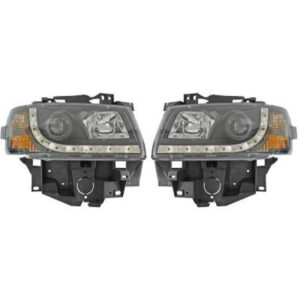 Set De Deux Phares Principaux H1/H1 Noir Volkswagen Transporteur 4 De 1996 À 2003 - Pièces auto Maroc