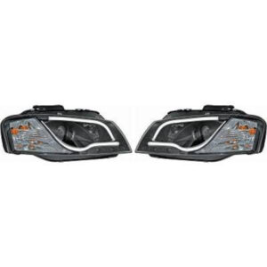 Set De Deux Phares Principaux H1/H7 Noir Audi A3 De 2003 À 2008 - Pièces auto Maroc