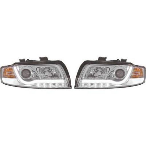 Set De Deux Phares Principaux H7/ H1 Chrome Audi A4 De 2000 À 2004 - Pièces auto Maroc