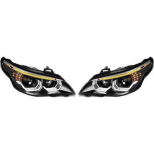 Set De Deux Phares Principaux H7/ H1 Noir Bmw Série 5 (E60, E61) De 2003 À 2008 - Pièces auto Maroc