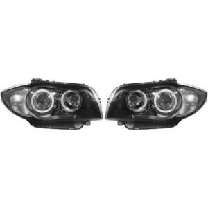 Set De Deux Phares Principaux H7/H7 Noir Bmw Série 1 (E81, E82, E88) De 2004 À 2011 - Pièces auto Maroc