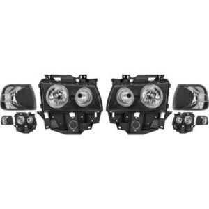 Set De Deux Phares Principaux H7/H7 Noir Volkswagen Transporteur 4 De 1997 À 2003 - Pièces auto Maroc