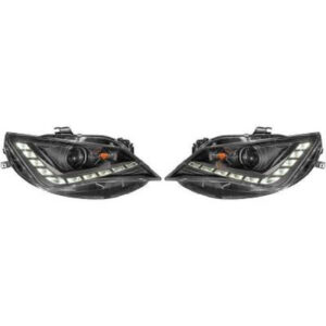 Set De Deux Phares Principaux Noir Limpide Seat IbizÀ 2005 De 2012 À 2015 - Pièces auto Maroc