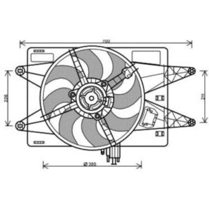 Ventilateur Refroidissement Du Moteur Boite Manuelle Modèle Avec Clim Fiat Doblo (119 223) De 2000 À 2005 - Pièces auto Maroc